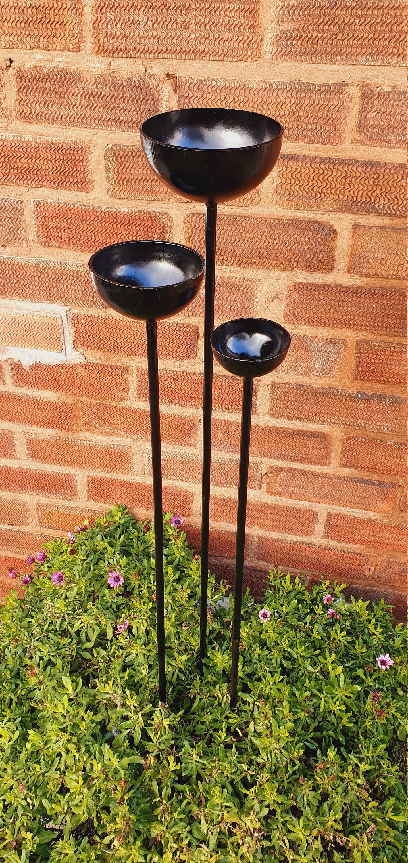 Set of Three Rain Catchers, Bird Feeders, Candle Holders, Plant Supports