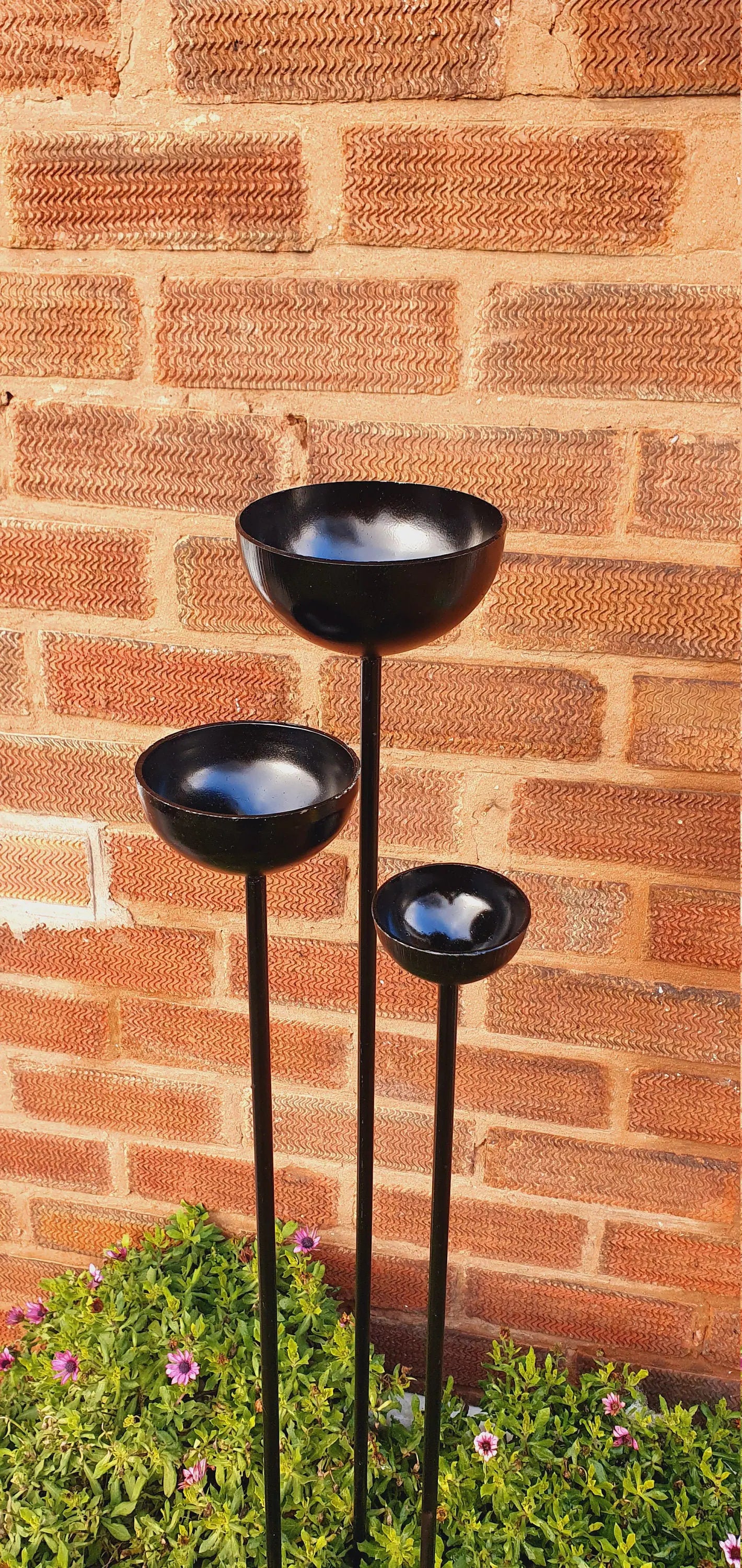 Set of Three Rain Catchers, Bird Feeders, Candle Holders, Plant Supports