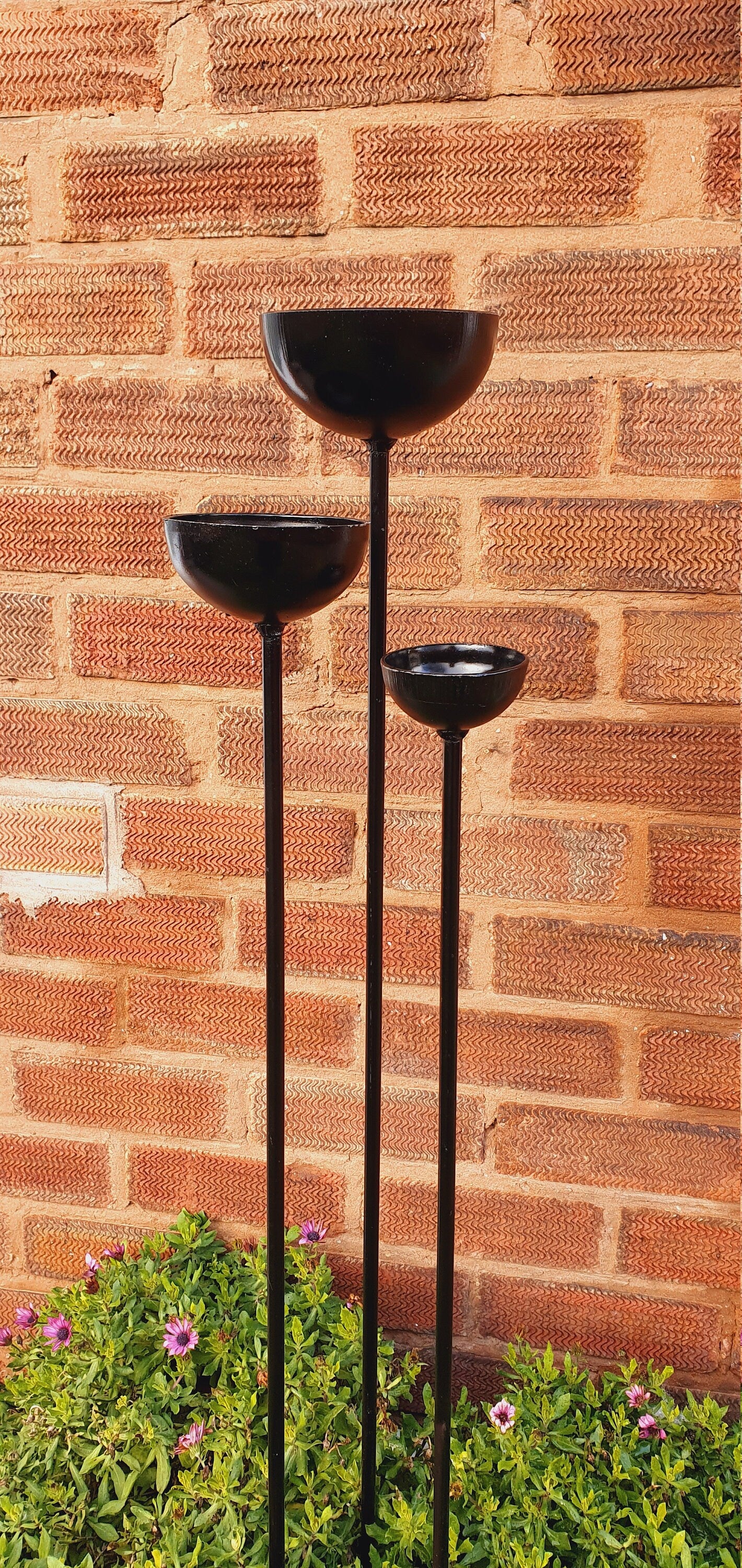 Set of Three Rain Catchers, Bird Feeders, Candle Holders, Plant Supports