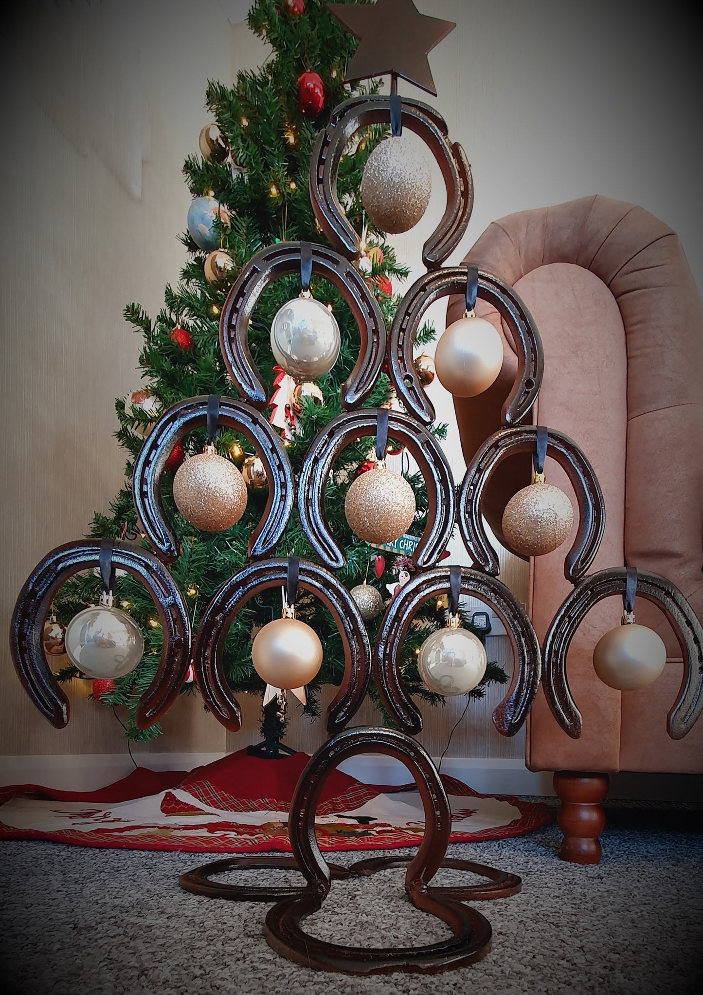 Decorative Horseshoe Christmas Tree. Christmas Decoration