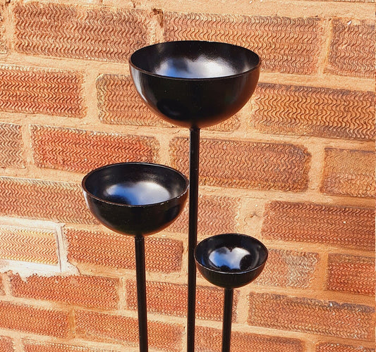 Set of Three Rain Catchers, Bird Feeders, Candle Holders, Plant Supports