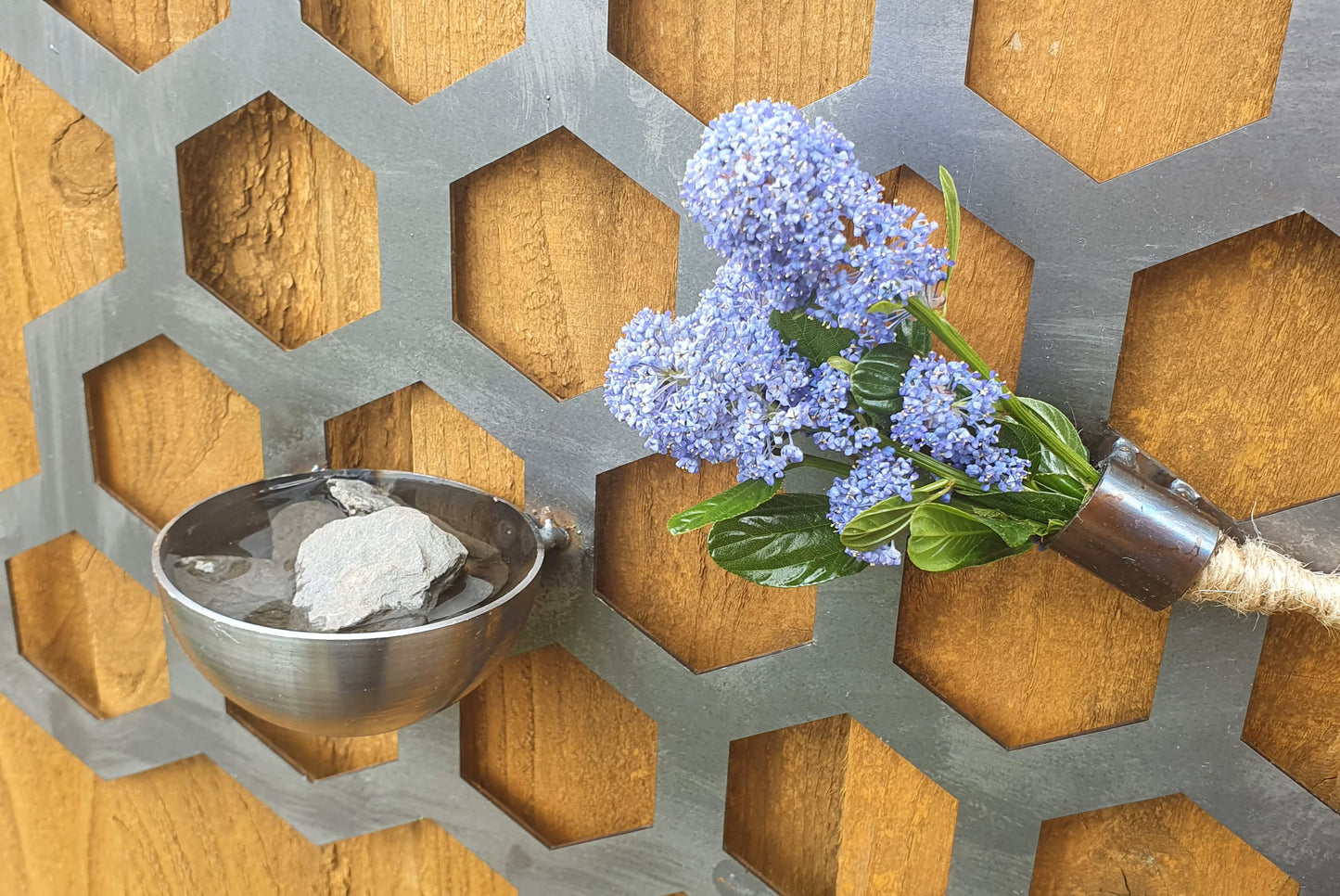 Hand Built Honeycomb Bee Bar Garden Wall Art. Garden Decoration