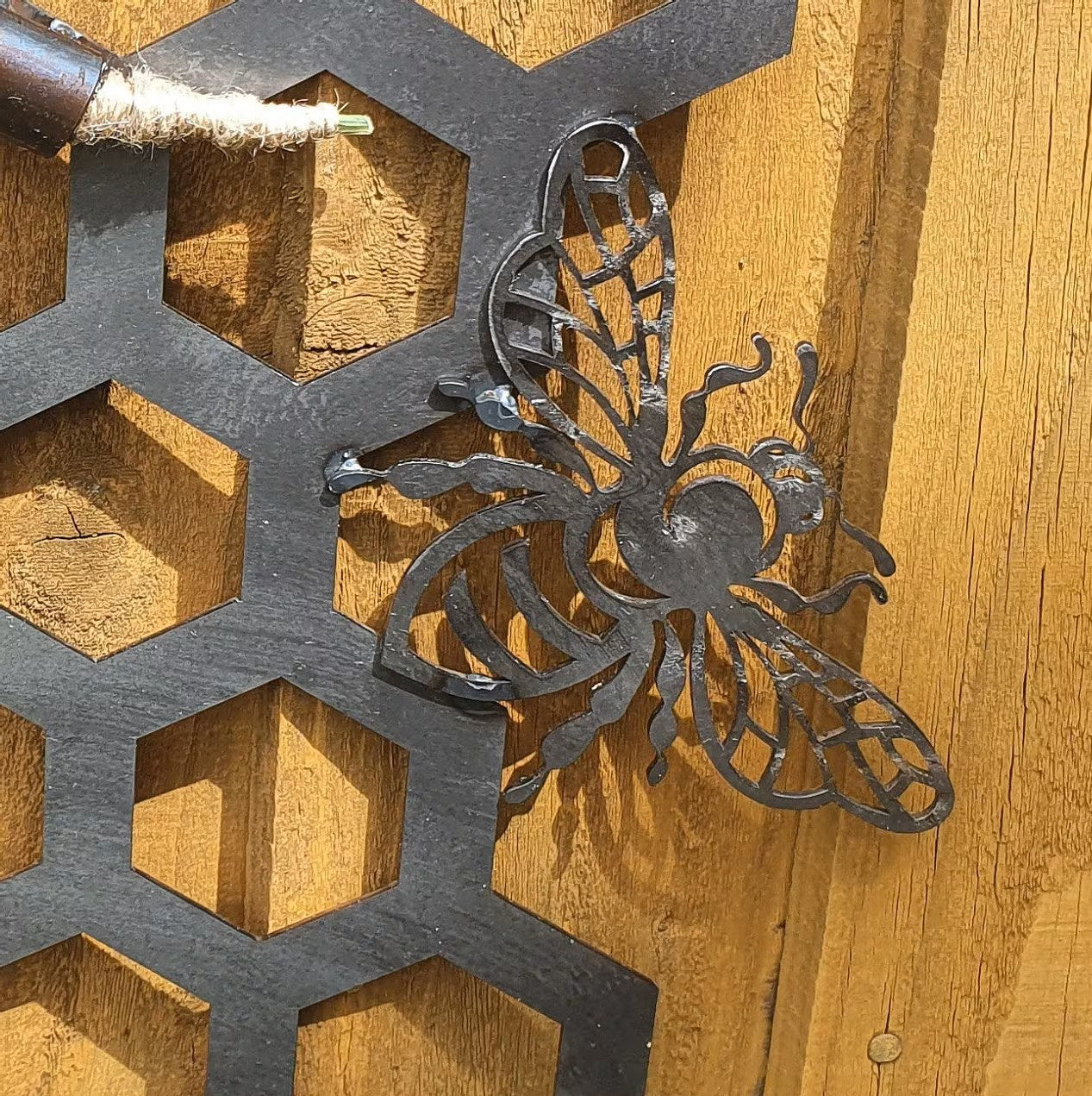 Hand Built Honeycomb Bee Bar Garden Wall Art. Garden Decoration